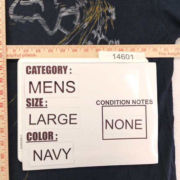 Fox Casual Crew Neck Graphic Long Sleeve T Shirt Mens Size Large L Navy Blue - Picture 7 of 9